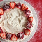 Golden Cake with Strawberries and Whipped Cream