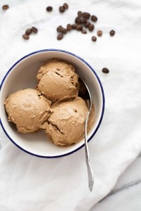 No-Churn Mocha Ice Cream (Gluten free, Sweetened with Maple Syrup)