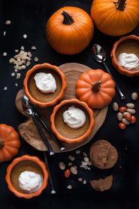Baked Pumpkin Custards with Maple Mascarpone Whipped Cream