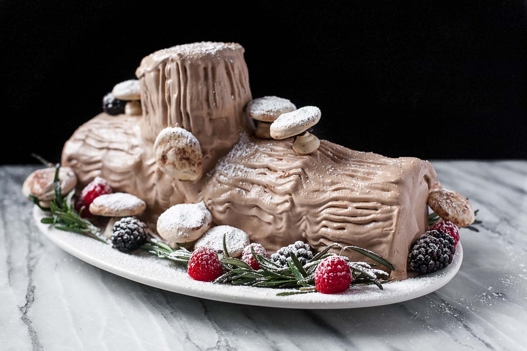 No-Bake Gingerbread Buche de Noel (Yule Log) #glutenfree