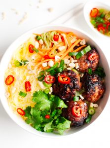 Top 16 Paleo Recipes of 2016: Vietnamese Caramelized Pork Meatball "Vermicelli" Bowl