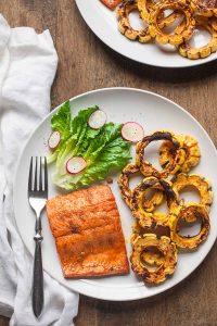Sheet Pan Salmon and Delicata Squash #30MinuteMondays #glutenfree #paleo #whole30