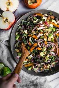 Bok Choy Salad with Apple and Persimmon (Paleo, Whole30)
