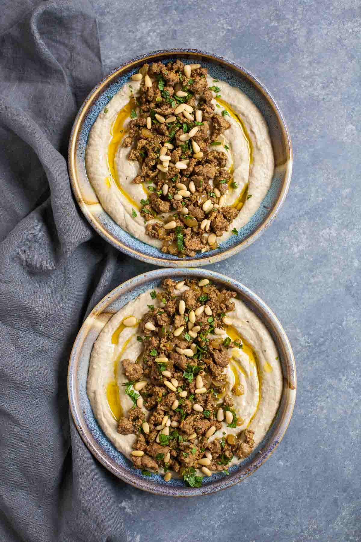 Baba Ganoush with Spiced Lamb & Mint
