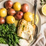 Alaska Sablefish Poached in Brown Butter with Baby Potatoes & Kale